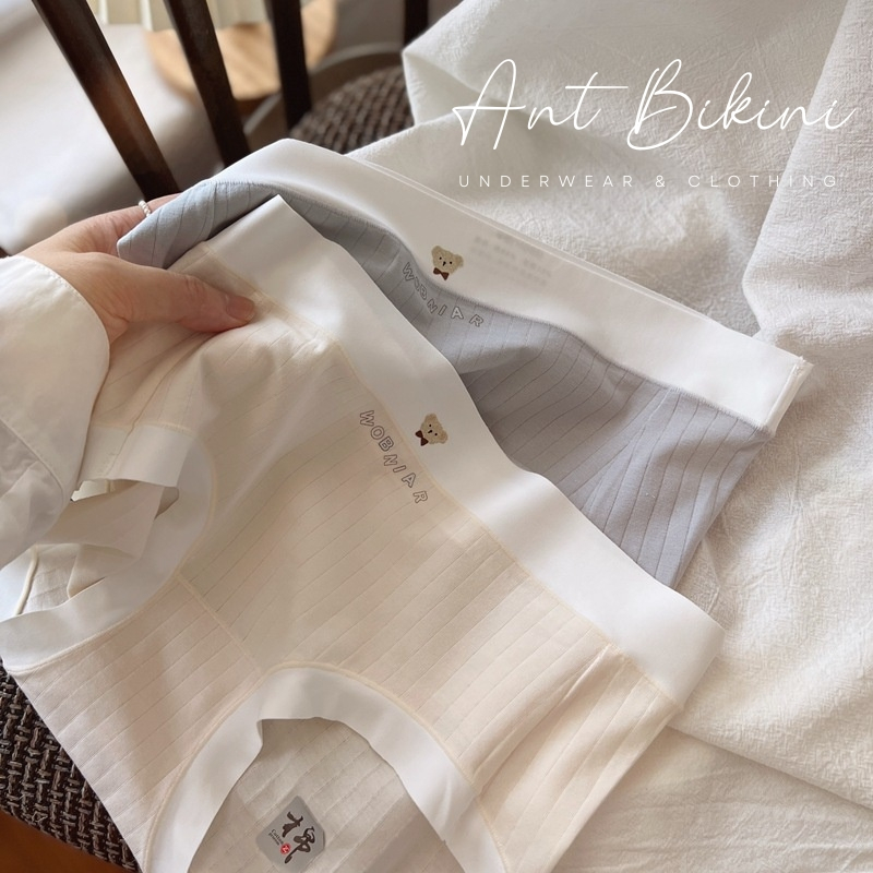 Quần Lót Cotton Không Đường May Lưng Vừa Co Giãn, Quần Lót Nữ In Họa Tiết Gấu Dễ Thương Thoải Mái Cho Nữ Ant