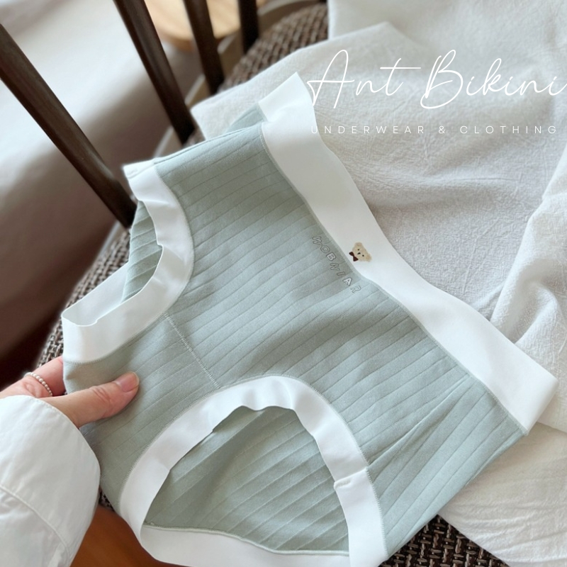 Quần Lót Cotton Không Đường May Lưng Vừa Co Giãn, Quần Lót Nữ In Họa Tiết Gấu Dễ Thương Thoải Mái Cho Nữ Ant