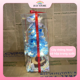 Hộp cây thông chất nhựa mika cây chất kẽm nhung tự làm trang trí giáng sinh noel