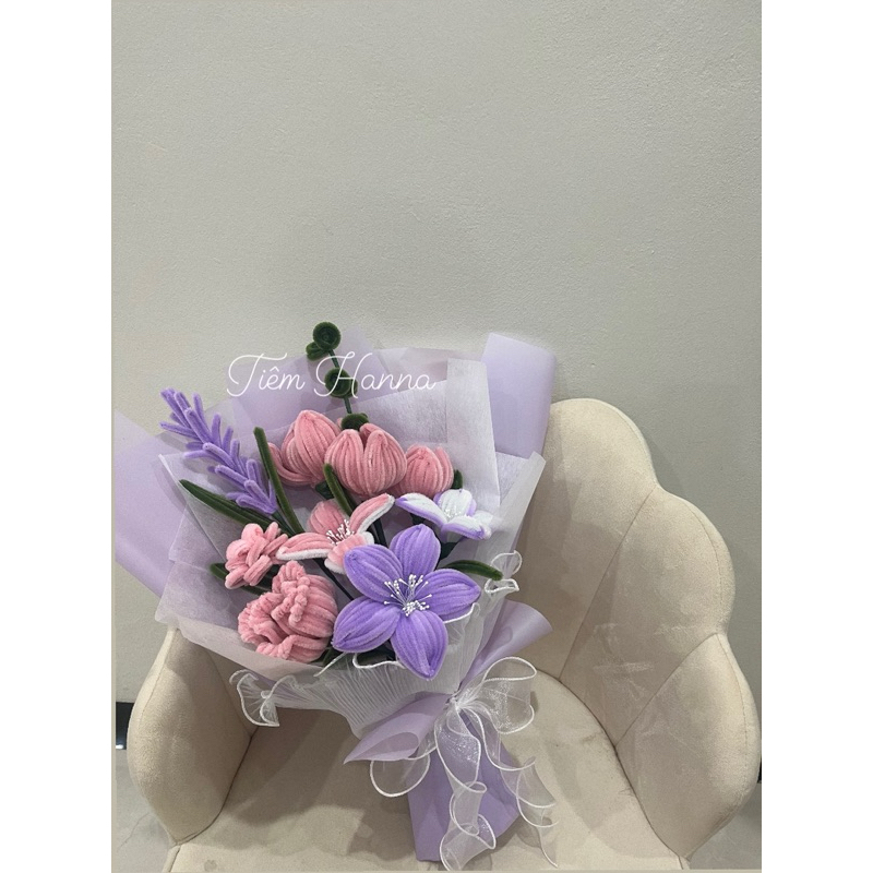 Bó Hoa Kẽm Nhung HandMade Quà Tặng Ý Nghĩa Dịp Lễ