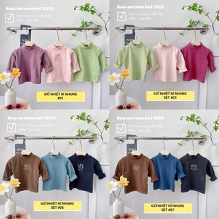 Set 3 áo giữ nhiệt nỉ nhung bé siêu ấm