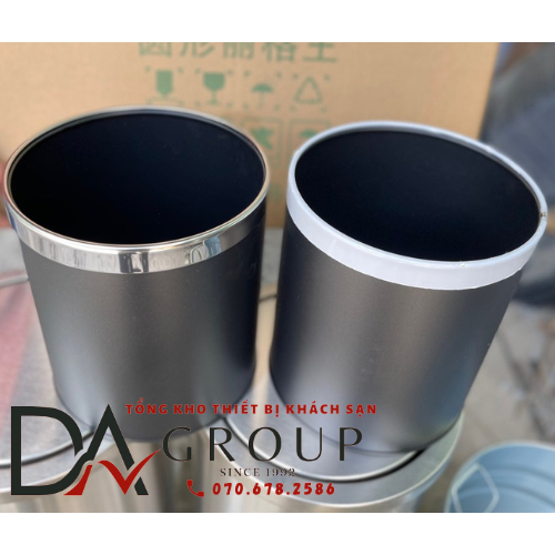 THÙNG RÁC INOX VĂN PHÒNG CAO CẤP DẠNG TRÒN 2 LỚP C-012