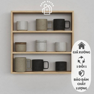  Kệ trưng bày treo tường decor studio kệ gia vị gỗ thông mỹ KGTT19 