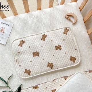 Gối nằm cho bé Mochee vải airmesh 25x40cm, gối đầu lụa cotton cho trẻ 0M+