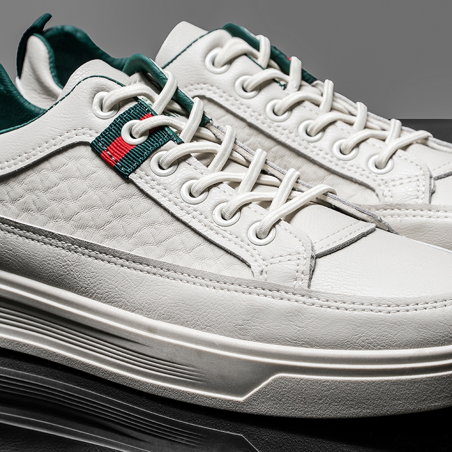 Giày Thể Thao Nam Sneaker ZANISTO CS954 Đế Cao Su Siêu Êm Chất Da Cao Cấp Bền Bỉ Màu Trắng