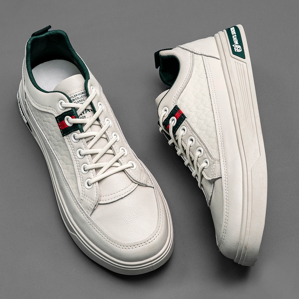 Giày Thể Thao Nam Sneaker ZANISTO CS954 Đế Cao Su Siêu Êm Chất Da Cao Cấp Bền Bỉ Màu Trắng