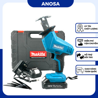 Máy cưa kiếm dùng pin Makita, máy cưa cầm tay tặng kèm 4 lưỡi cưa
