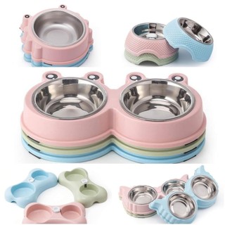  Bát đôi inox cho chó mèo hình đôi cánh thiên thần chất nhựa cao cấp - ZIPPOPET 