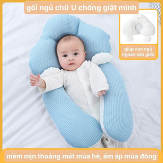 Gối ôm chữ U cho bé chống giật mình và chống béo đầu khi bé nằm