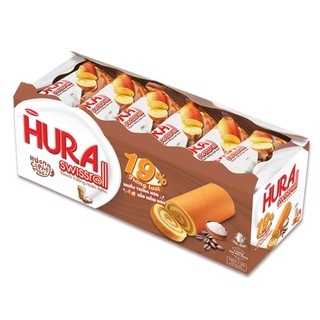 Bánh bông lan cuộn hura swissroll cafe muối - khay 360g - túi 180g - bibica