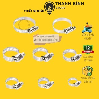 Đai siết inox/ cổ dê inox/ quai nhê siết ống 304 đường kính d8- d70
