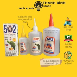 Keo dán đa năng 502/ keo con voi siêu dính chai bé, lớn