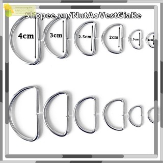 Set 10 Chiếc Khoen Chữ D, Khoen bán nguyệt 1cm, 1.5cm, 2cm, 2.5cm, 3cm, 4cm, khoen tăng giảm cho túi xách, quần áo .R