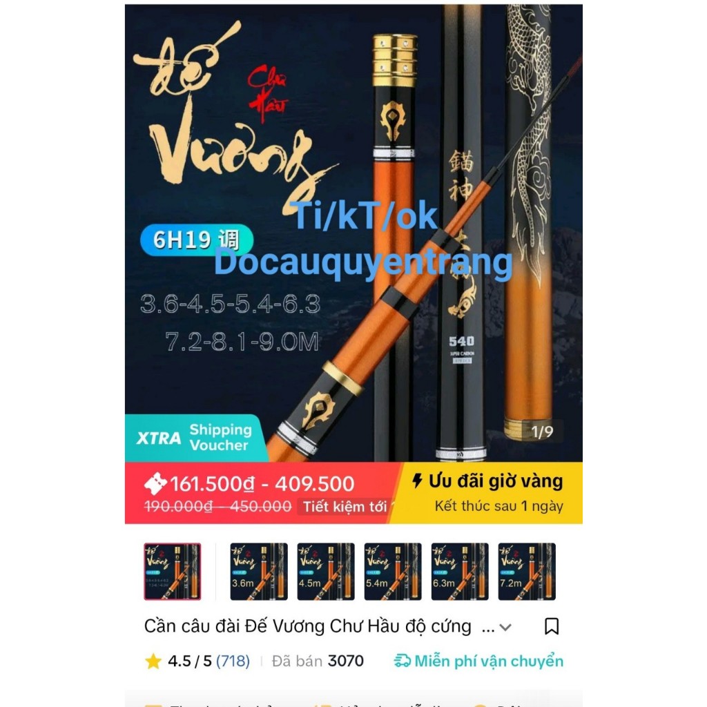 Cần Câu Tay Đế Vương Chư Hầu 6H,Cần câu đơn đài Đế Vương Chư Hầu 6h chuyên săn hàng- Đồ Câu Quyền Trang
