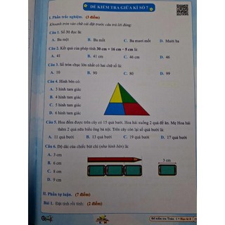 Sách- ĐỀ KIỂM TRA TOÁN 1 học kì 2