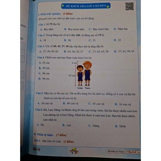 Sách- ĐỀ KIỂM TRA TOÁN 1 học kì 2