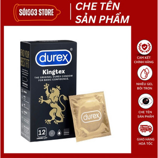 Bao cao su Durex Kingtex ôm sát, bôi trơn, size 49mm, hộp 12 bao
