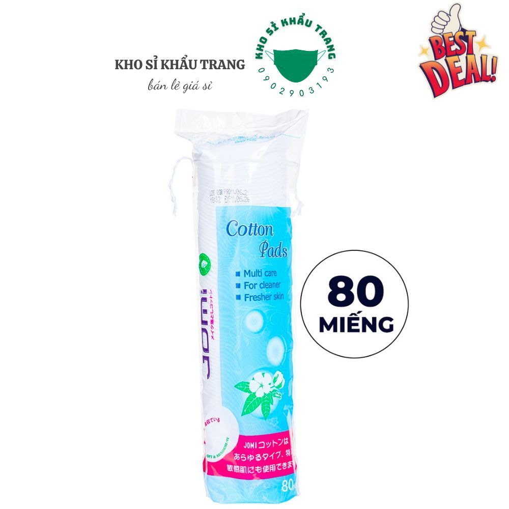 Bông tẩy trang Jomi bịch 80 miếng
