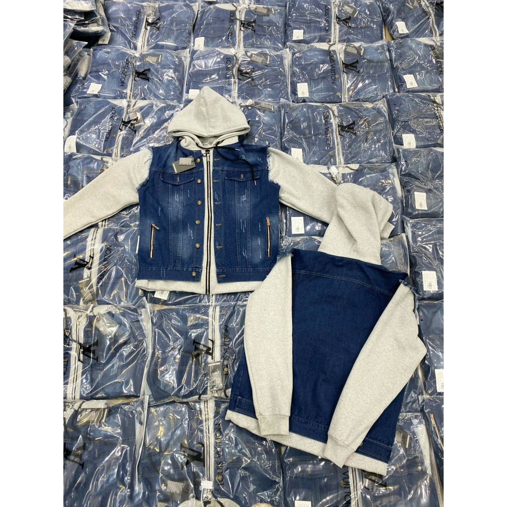 Áo Khoác Bò Viền Trắng SPF - Áo Khoác Chất Bò Cao Cấp