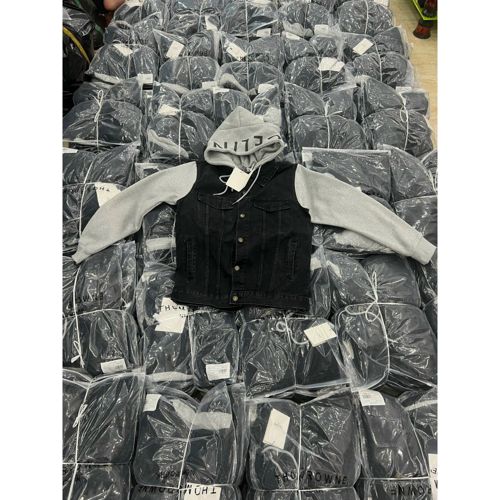 Áo Khoác Bò Viền Trắng SPF - Áo Khoác Chất Bò Cao Cấp