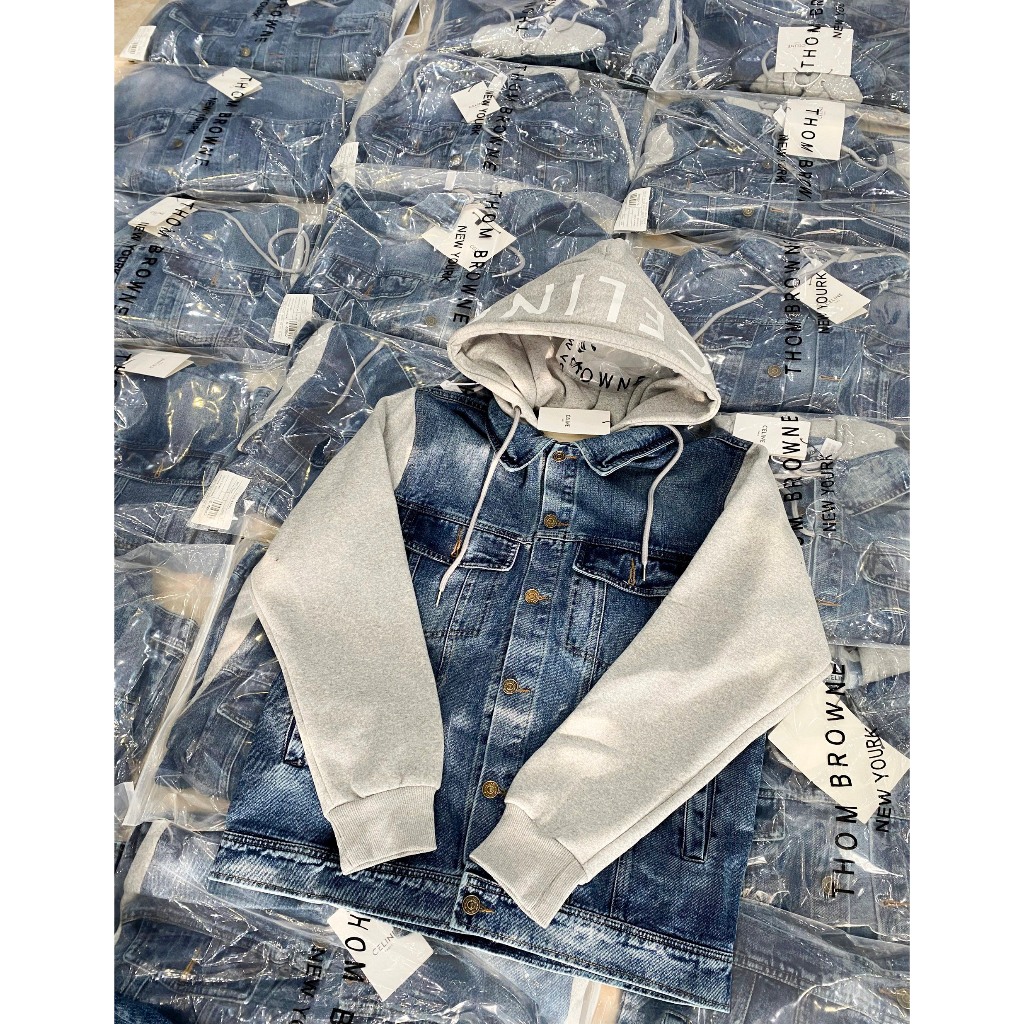 Áo Khoác Bò Viền Trắng SPF - Áo Khoác Chất Bò Cao Cấp