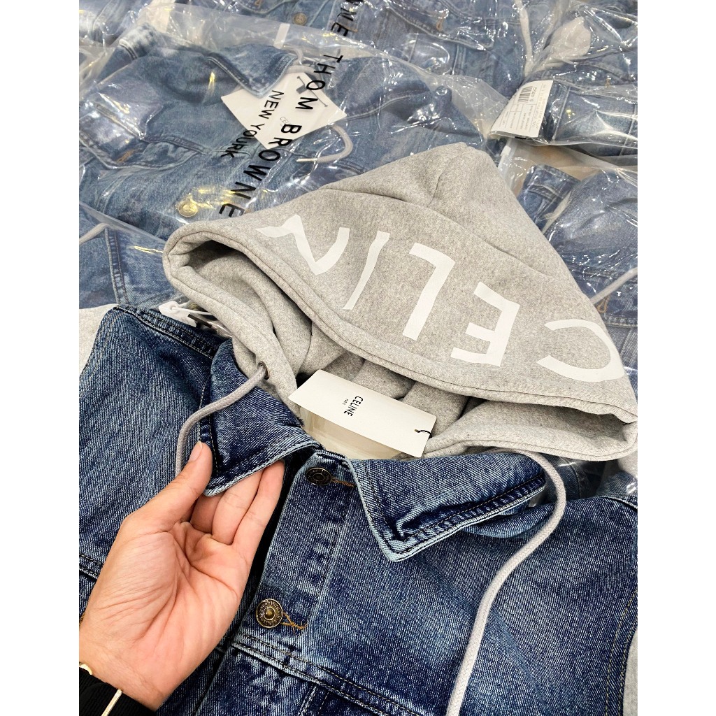 Áo Khoác Bò Viền Trắng SPF - Áo Khoác Chất Bò Cao Cấp