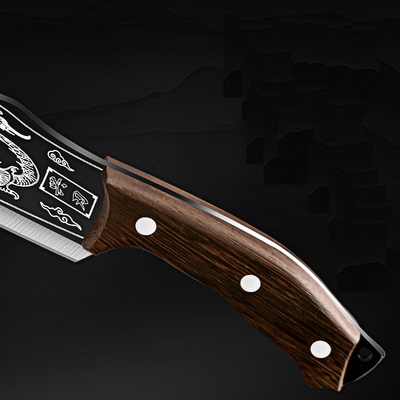 Dao Long Tuyền Chặt Xương Thép Mamgan Nguyên Khối Có Bao Da Cao Cấp Jodily Starhome