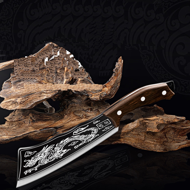 Dao Long Tuyền Chặt Xương Thép Mamgan Nguyên Khối Có Bao Da Cao Cấp Jodily Starhome