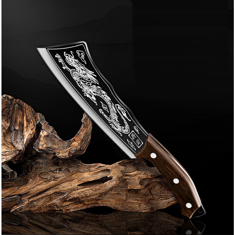 Dao Long Tuyền Chặt Xương Thép Mamgan Nguyên Khối Có Bao Da Cao Cấp Jodily Starhome