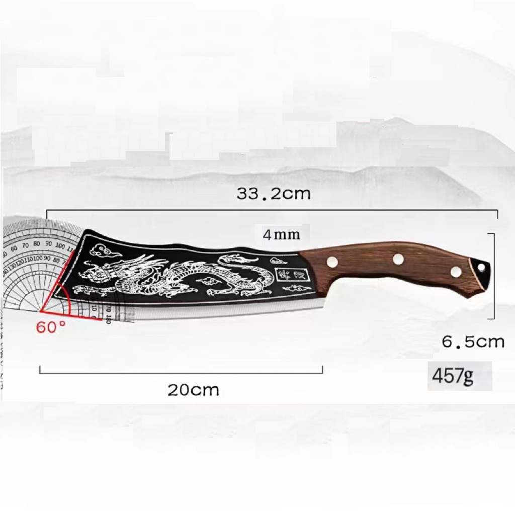 Dao Long Tuyền Chặt Xương Thép Mamgan Nguyên Khối Có Bao Da Cao Cấp Jodily Starhome