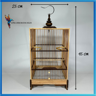  Lồng chim hút mật giá rẻ lồng khuyên vuông chất liệu gỗ thông phối với gỗ mun độc lạ đẹp mắt 