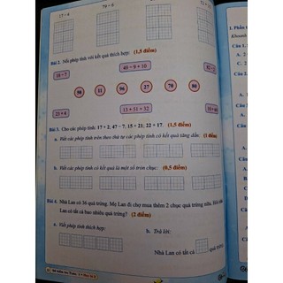 Sách- ĐỀ KIỂM TRA TOÁN 1 học kì 2