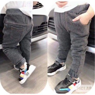 Quần dáng jeans lót nỉ cho bé 7-17kg