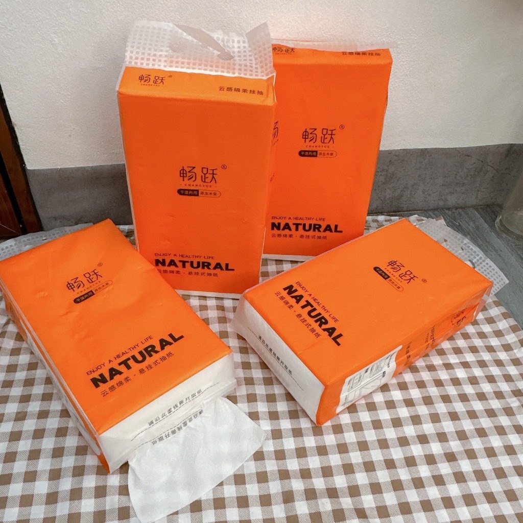 Thùng 4 Bịch Giấy Treo Tường Đa Năng NATURAL 1360 Tờ Hàng Nội Địa Trung Tặng Móc Treo