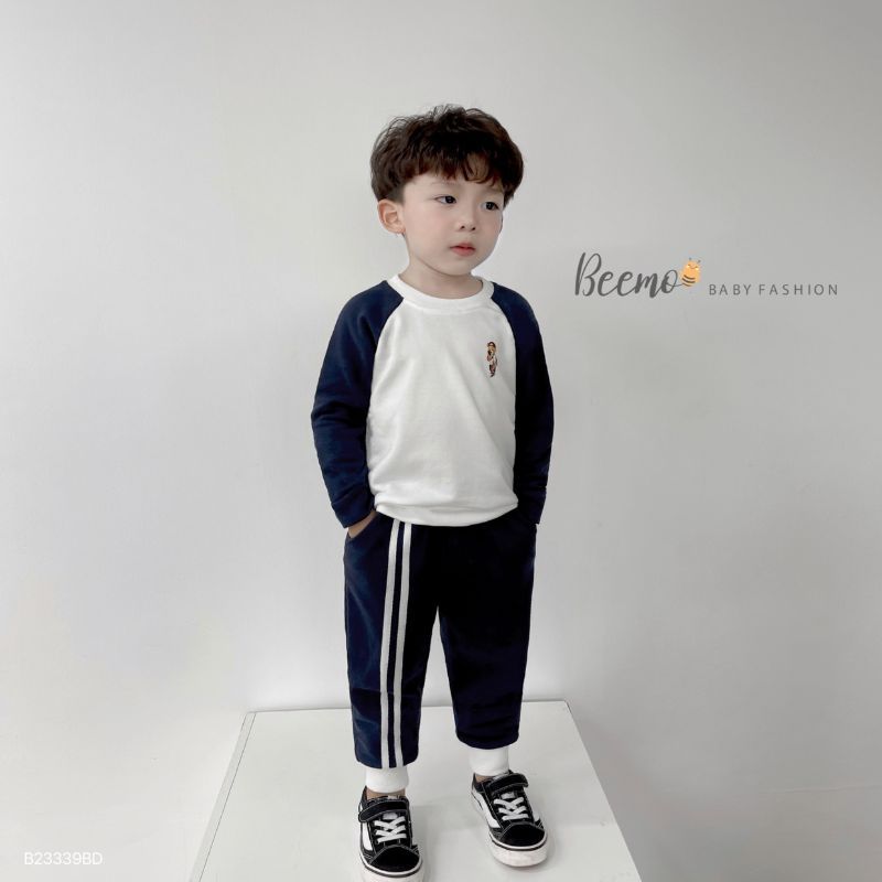 Bộ nỉ bé trai BEEMO B078 Bộ quần áo bé chất liệu nỉ da cá mềm - PAPALEMON