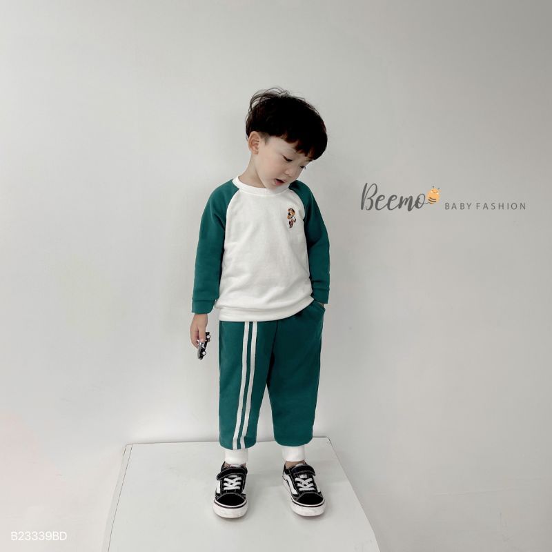 Bộ nỉ bé trai BEEMO B078 Bộ quần áo bé chất liệu nỉ da cá mềm - PAPALEMON