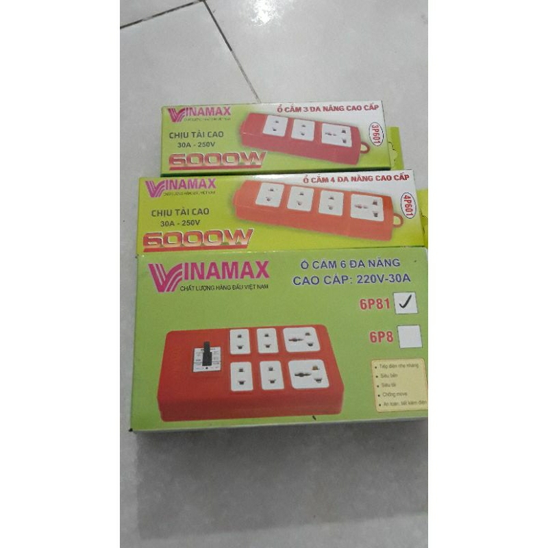 Ổ Cắm 3 Lỗ 4 Lỗ 6 Lỗ SIÊU CHỊU TẢI VINAMAX 8000W