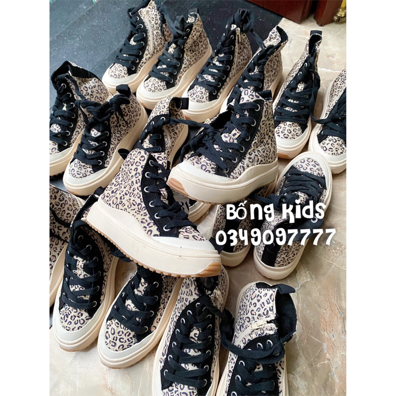 Giày Sneakers Bé Gái Cổ Cao Đốm Be ZR
