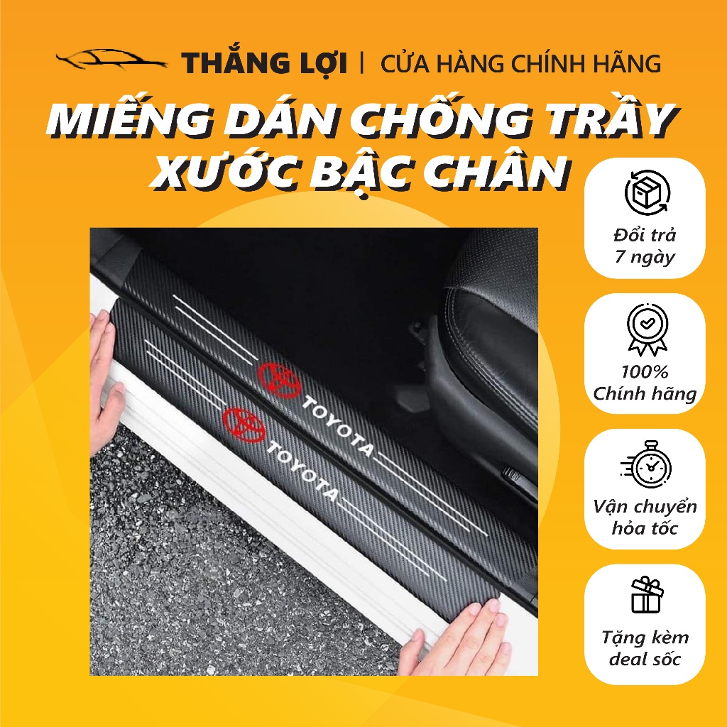 Bộ 9 MIẾNG DECAL DÁN BẢO VỆ BẬC CHÂN XE Ô TÔ, MIẾNG DÁN CHỐNG TRẦY XƯỚC BẬC CHÂN, Nẹp bậc cửa, bậc cốp XE ÔTÔ