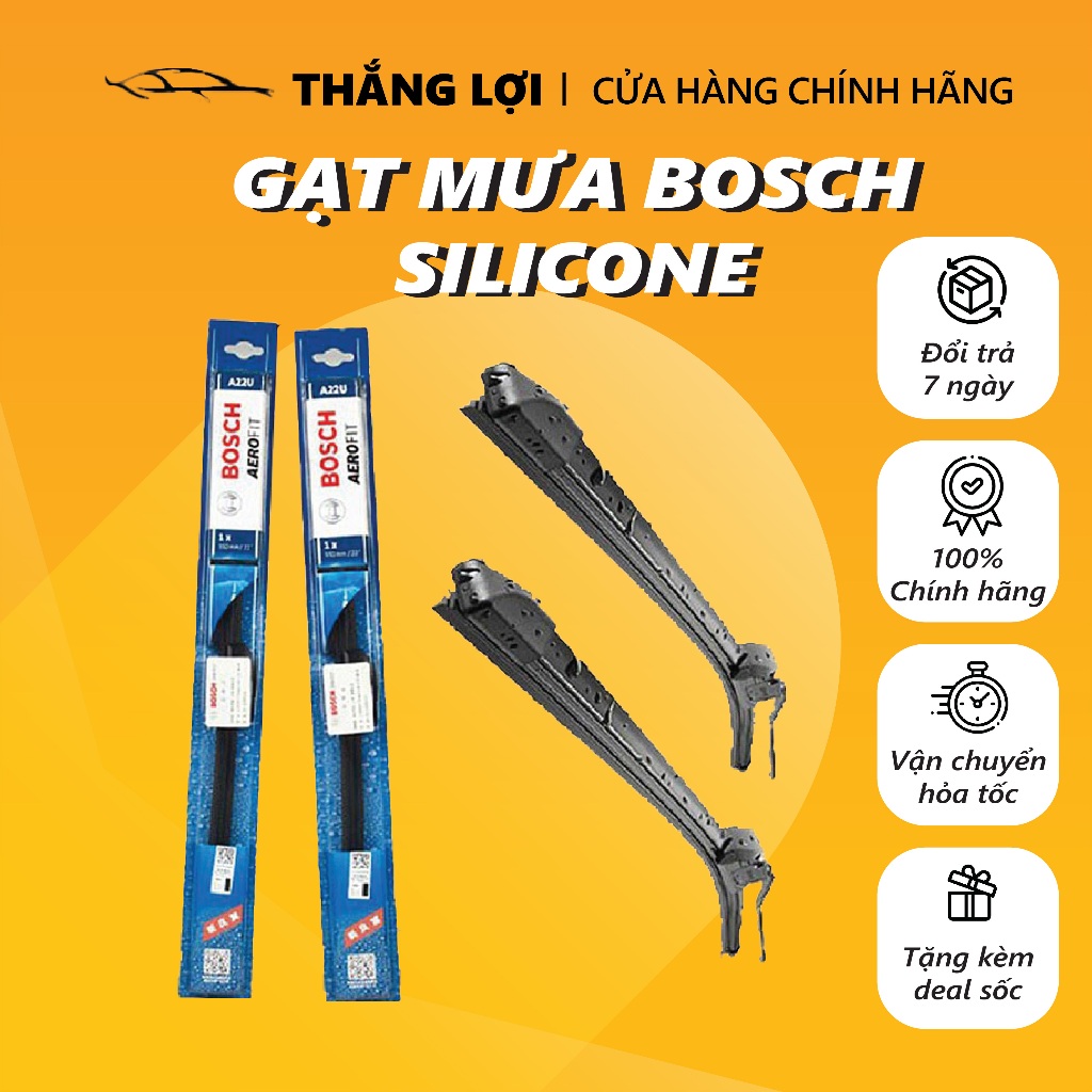 Gạt Mưa Ô Tô - Gạt Mưa Bosch Chính Hãng Loại Thân Mềm Không Xương Cao Cấp Gạt Siêu Sạch(Có Tem Chống Hàng Giả).
