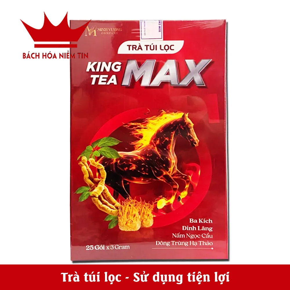 Trà King Max Tea - thành phần ba kích đinh lăng, nấm ngọc cẩu, đông trùng hạ thảo