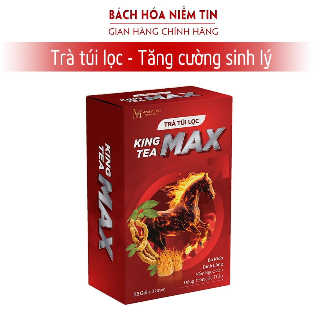 Trà King Max Tea - thành phần ba kích đinh lăng, nấm ngọc cẩu, đông trùng hạ thảo