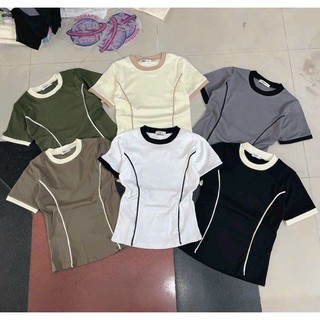 Áo thun baby tee borip trơn viền mảnh siêu hot
