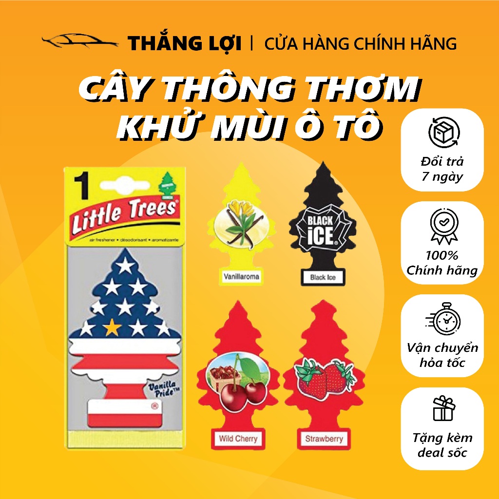 Cây thông thơm⚡️Bao thơm⚡️little trees,lá thông thơm usa của mỹ khử mùi ô tô, phòng ngủ, tủ quần áo, toilet