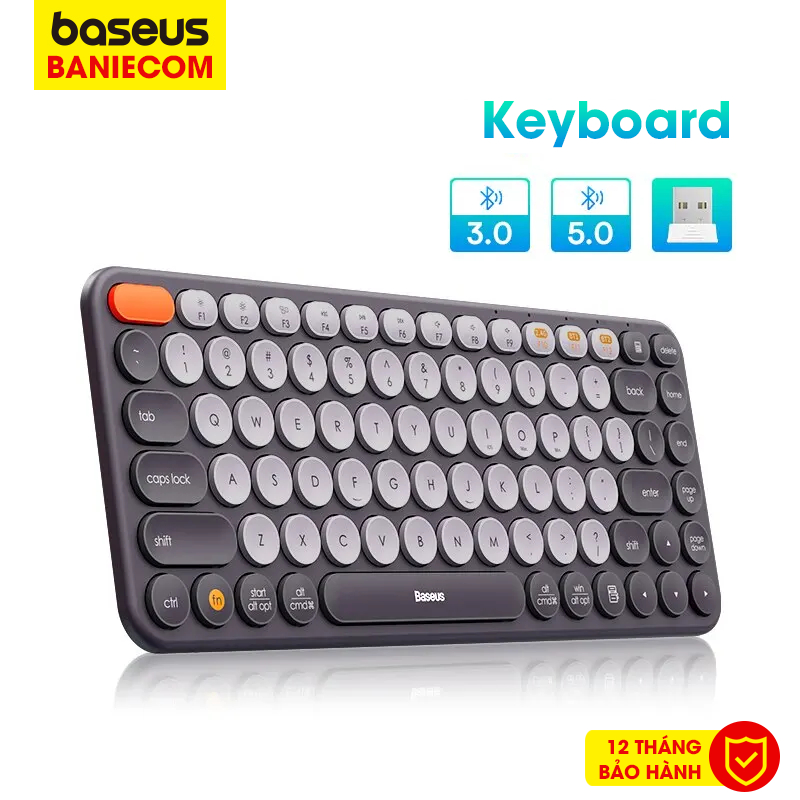 Bàn phím không dây Baseus K01A Wireless Tri-Model Bluetooth Reciver 2.4Ghz 3.0Ghz iOS Windows MacOS - BANIECOM