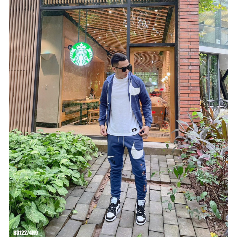 BỘ THỂ THAO KHOÁ KÉO CÓ MŨ NIK VỀ MẪU 2023 CHO ANH EM