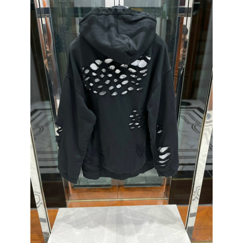 Áo Hoodie - Balen - BLCG wash rách black 2 lớp new2023
