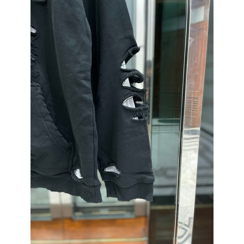 Áo Hoodie - Balen - BLCG wash rách black 2 lớp new2023