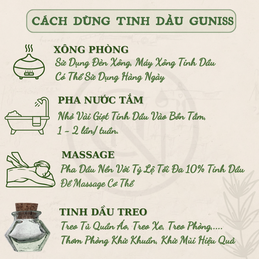 Tinh Dầu Sả Chanh Guniss 100ML |  Guniss VNXK Có Kiểm Định | 100% Natural.