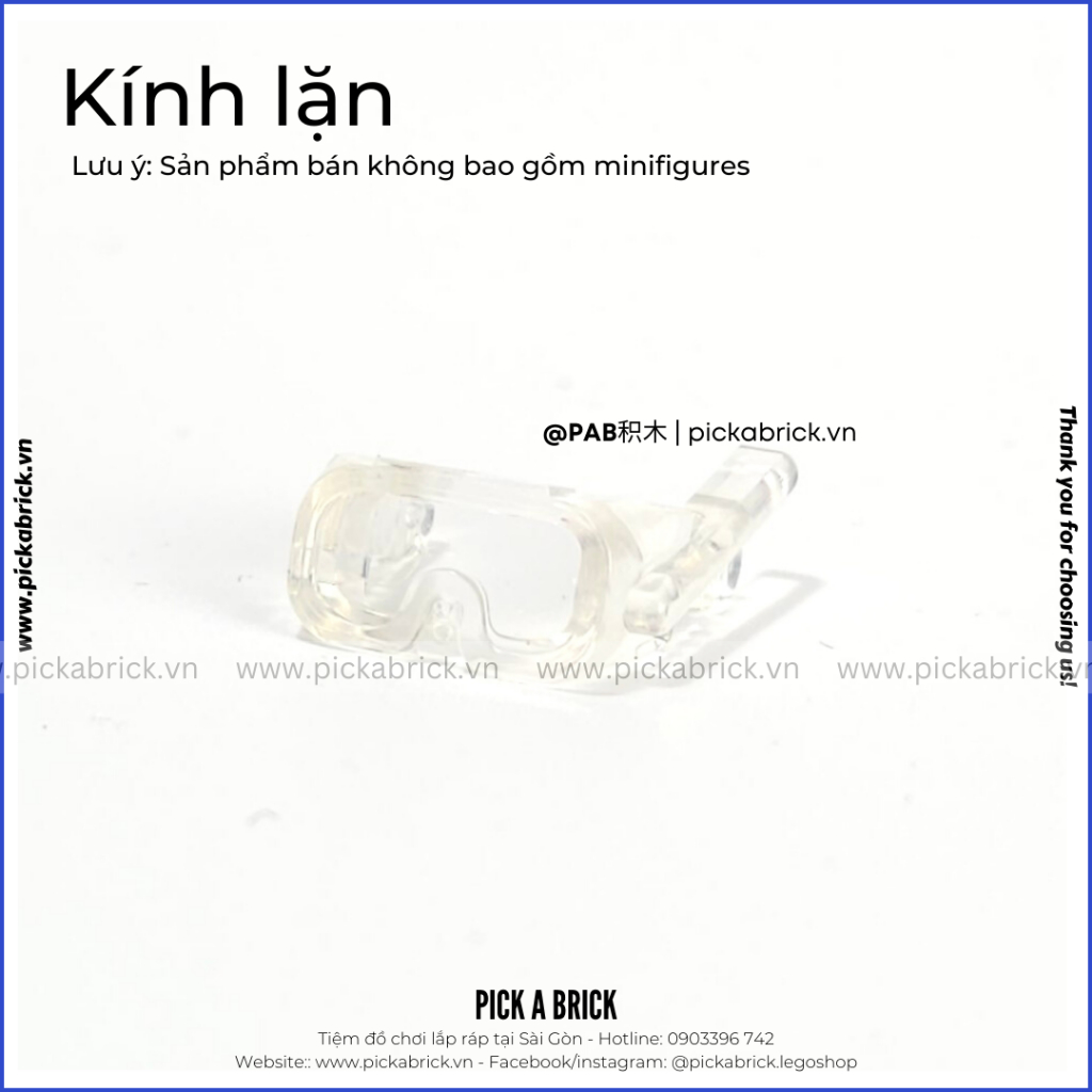 Bộ đồ lặn - Kính bơi Bình dưỡng khí Scuba Diving - Đồ chơi lắp ráp mô hình gạch MOC mũ nón cho nhân vật Minifigures SWAT